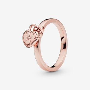 Pandora heart dangle ring (rose gold size 5)